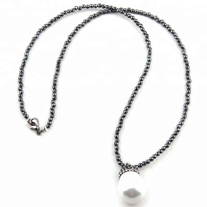 Ashion-collar de perlas para mujer, collar de perlas de reshwater de color negro - Product Image 2