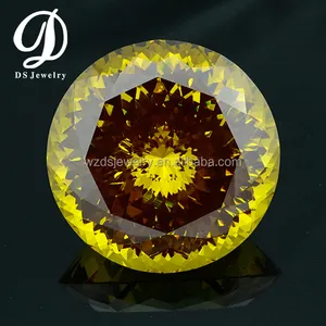 Venda quente cores populares de tamanho grande 100mm amarelo zircônia cúbica jóias