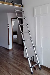 Loft Ladders 3.2m Telescopic Loft Ladder Aluminium With Frame