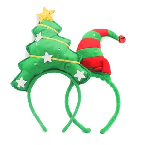 2024 New Novelty LED Flashing Light up Christmas Elf Headband with Bell Funny Gift for the Holidays