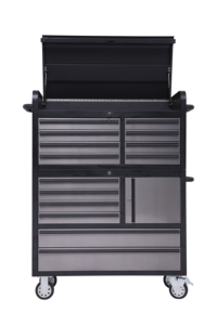 Coffre à outils Hyxion en acier inoxydable de 41 pouces avec 14 tiroirs pour <span class=keywords><strong>garage</strong></span> et atelier, revêtement en poudre noire, coffre à outils et armoire - Product Image 2