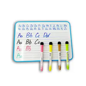 非磁性ドライイレースプラスチックフレームライティングLapboardWhiteboard Ruled Sided Mini Children White Board