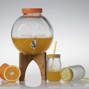 Großhandel gute Qualität transparente Früchte geformt Glass aft Getränkesp ender mit Wasserhahn