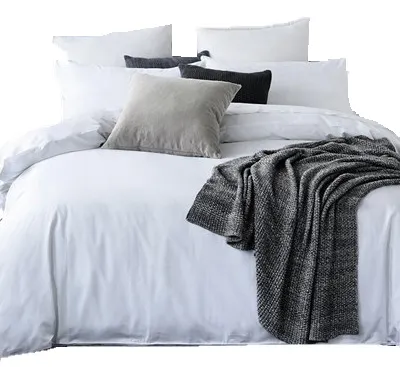 Lớp A Comforter Thiết Đồng Bằng Nhuộm PVC Túi + Thẻ Chèn + Các Tông Người Lớn Dệt 40 Rắn 100% Bông Khách Sạn Bed Linen 4 Cái 200TC