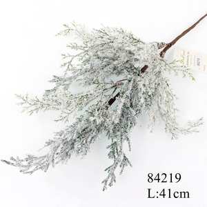 Adornos De Navidad Faux Pin Bough Leaves Pick Diy Wreath Craft <span class=keywords><strong>Christmas</strong></span> Home Decoration Pics Pins Snowy <span class=keywords><strong>Christmas</strong></span> Pine Branch - Product Image 2