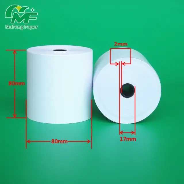 thermal paper rolls 80 X 80 mm with small black plastic core