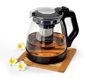 Wholesale Handmade Heat Resistant Borosilicate Glass Teapot With Infuser 1.8L