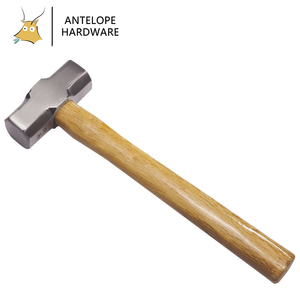 Marteau à tête en acier forgé rouge, manche en bois, marteau à tête de boule, marteau de démolition - Product Image 5