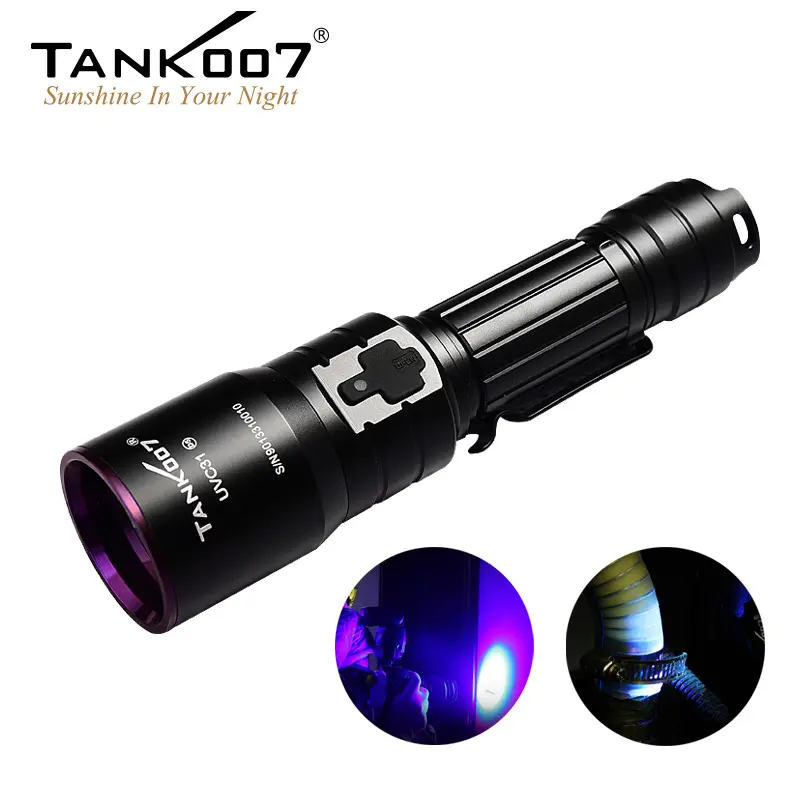 Tank007 UVC31 Senter Uv Led, Senter Uv Led Profesional Daya Tinggi Isi Ulang 10W 365nm