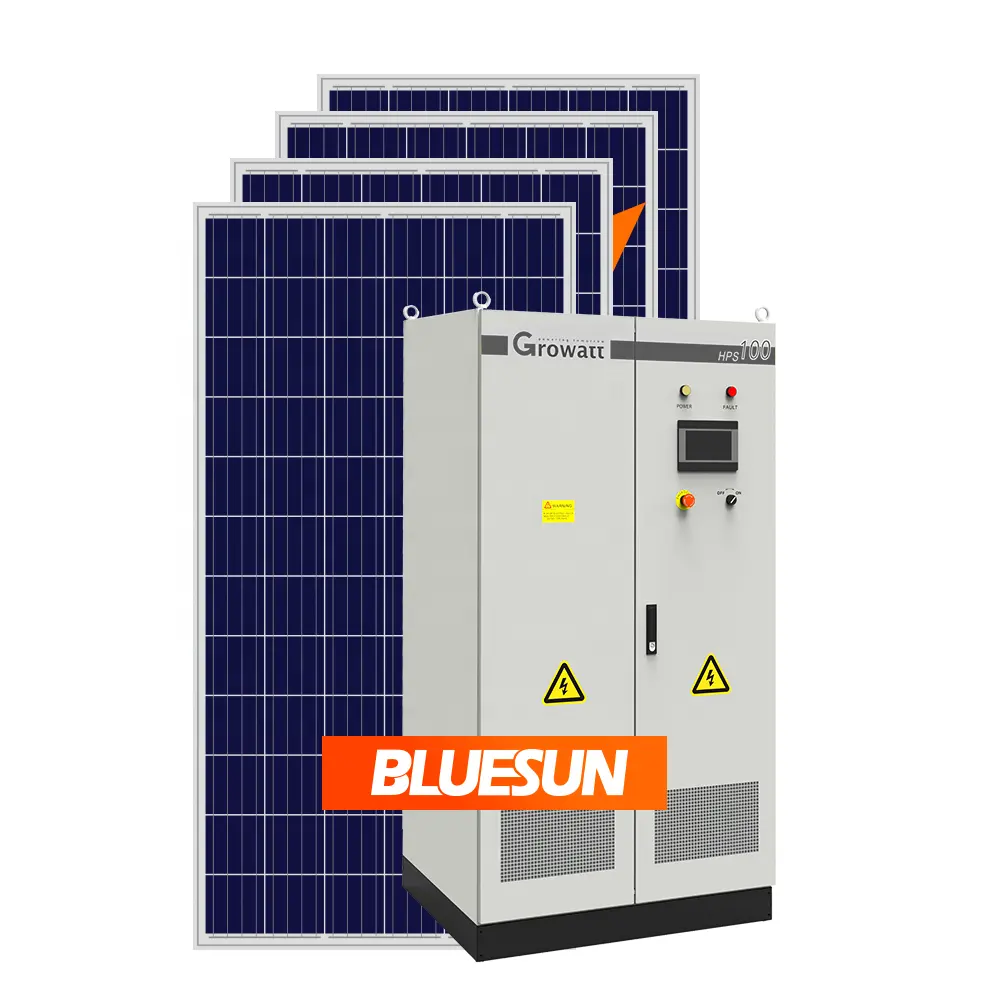 Sistema de energía de almacenamiento comercial, planta de energía Solar de 100KW con baterías, paneles solares de 100KWP, precio