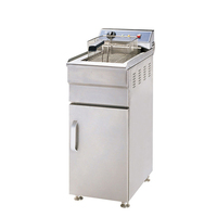 Friteuse à gaz professionnelle 25L en acier inoxydable, 1 cuve 2 paniers, sans huile, double friteuse profonde, au propane