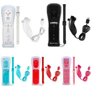 Bán buôn New 2in1 Nunchuk Điều Khiển Từ Xa Combo Set Được Xây Dựng trong CHUYỂN ĐỘNG CỘNG VỚI Cho Wii Gamepad với Silicone Trường Hợp TÀU NHANH - Product Image 1