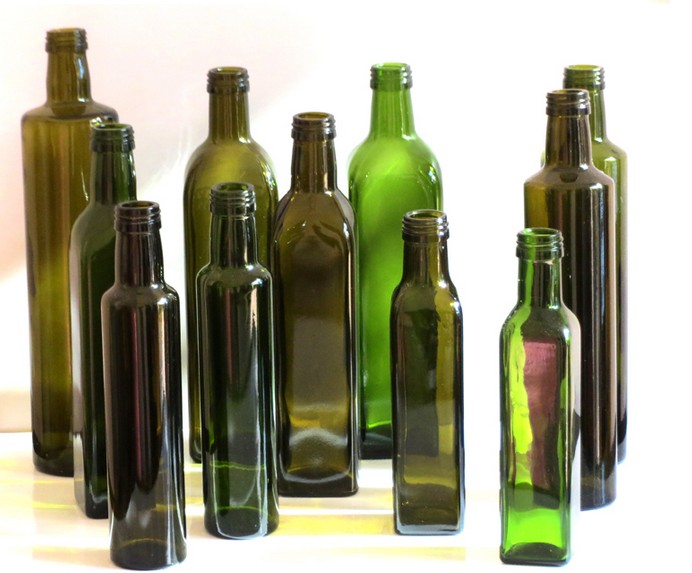 750ml 25oz square olive oil glass bottle with metal lid brown/dark green marasca wholesale