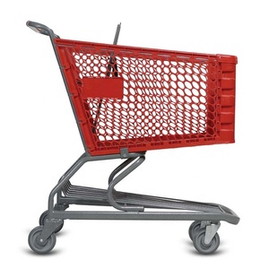 China Factory 100L Shopping <strong>Trolly</strong> for Supermarket with 4 Wheels