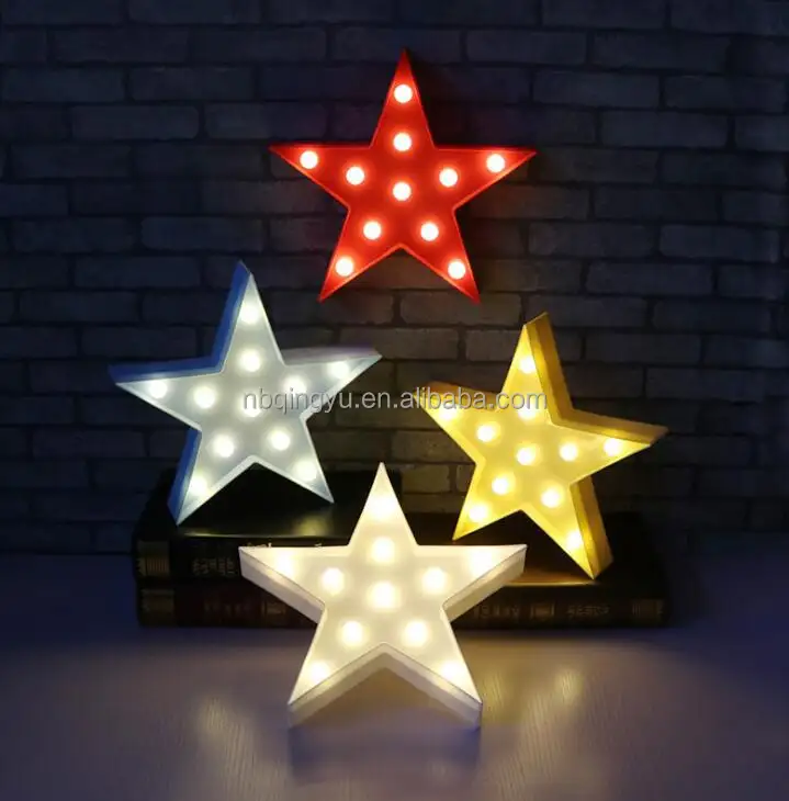 Marquee licht Ster vormige battery operated led lamp muur decoratie voor kids Led Ster