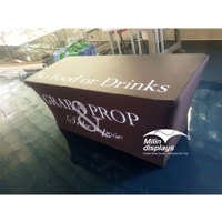Housse de table extensible promotionnelle de 6 pieds, sans plis, en tissu extensible, nappe en spandex pour photomaton