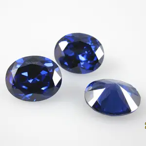oval blue sapphire color tanzanite cubic zirconia jewelry gemstone