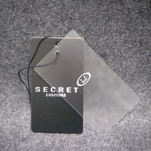 Custom Clear PVC Plastic Clothing Hang Tag With Logo