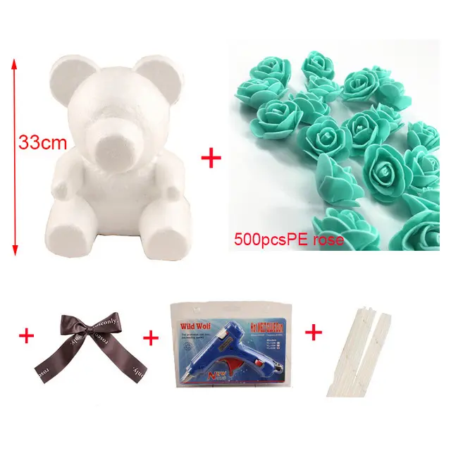 500 Pcs PE Rose Flower keo Súng công cụ DIY Rose gấu thủ công Quà Tặng Ngày Valentine Nguồn cung cấp