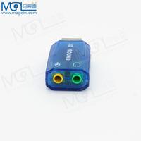 Mini tarjeta de sonido USB externa, adaptador de tarjeta de Audio de 5,1 canales, interfaz de auricular de altavoz y micrófono de 3,5mm para PC y ordenador