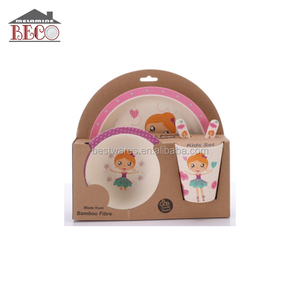 En gros Personnalisé Enfants Belle Fille Rose Articles Ménagers Bambou Boîte à Lunch Dîner Ensemble - Product Image 2