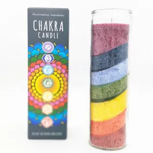 Personalizzato Colorato 7 Giorni Chakra Arcobaleno Profumato di Cristallo Candele di Cera