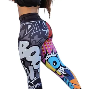 Colourful Digital Printed Leggings Cute Cartoon Anime Women Pants High Waist Push up Workout Fitness Leggings Print Pattern