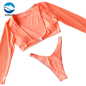 <strong>Long</strong> <strong>Sleeve</strong> Bathing Suits Tops and Triangle Bottom Swimwear Women Sexy <strong>Bikini</strong> - Product Image 4