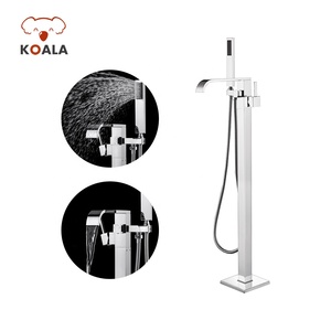 Chrome Plaqué Griffe Pied Baignoire En Laiton Mélangeur de Support de Plancher De Salle De <span class=keywords><strong>Bain</strong></span> Douche Robinet De Baignoire - Product Image 1
