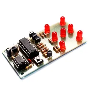 NE555 CD4017电子骰子DIY套件5毫米红色发光二极管4.5-5v电子趣味套件Diy电子pcb板模块