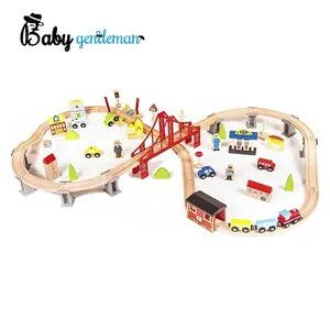 Hot koop 70 stukken kinderen houten treinrails speelgoed voor groothandel Z04073C