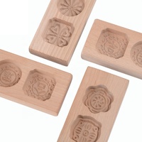 Moules à gâteaux glacés au chocolat, Mini, chinois traditionnel, personnalisé, en 3d, outil de cuisson des biscuits, lune, en bois