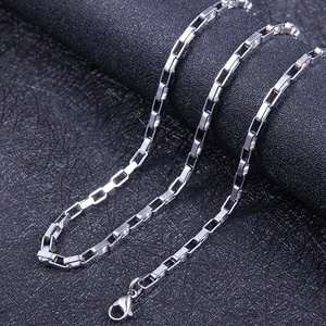 Collar <span class=keywords><strong>de</strong></span> acero inoxidable cuboide rectangular grande, joyería barata a granel - Product Image 3
