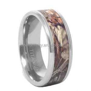 Custom Made Autumn View Tree Camo Men Titanium Ring