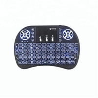 Keyboard Mini 2.4GHz portabel, dengan Mouse Touchpad RGB Backlit Led baterai dapat diisi ulang untuk TV Android kotak PC