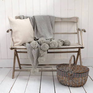 <strong>Throw</strong> Quilt Wool Large Pom Pom <strong>Moroccan</strong> <strong>Blanket</strong> - Product Image 6