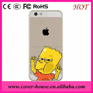 Mignon simpson famille tête de bande dessinée tpu souple cas drôle pour iPhone 6 plus - Product Image 1