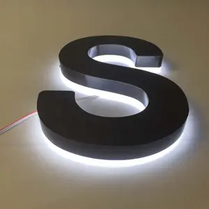 3D Светодиодная подсветка из нержавеющей стали на заказ, металлический знак