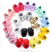 22 renkler püsküller bebek Moccasin yenidoğan bebekler ayakkabı yumuşak alt PU deri Prewalkers çizmeler