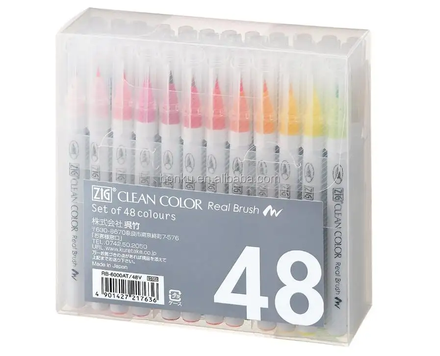 Zweireihige Clean Color Real Brush Aquarell Pinsels tifte Set mit 48 Farben