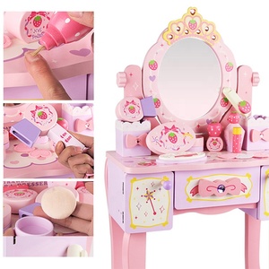 <span class=keywords><strong>Set</strong></span> Giocattolo Educativo per Bambine, Tavolo da Toeletta in Legno Rosa con Specchio, Regalo per <span class=keywords><strong>Trucco</strong></span> e Gioco di Ruolo - Product Image 4