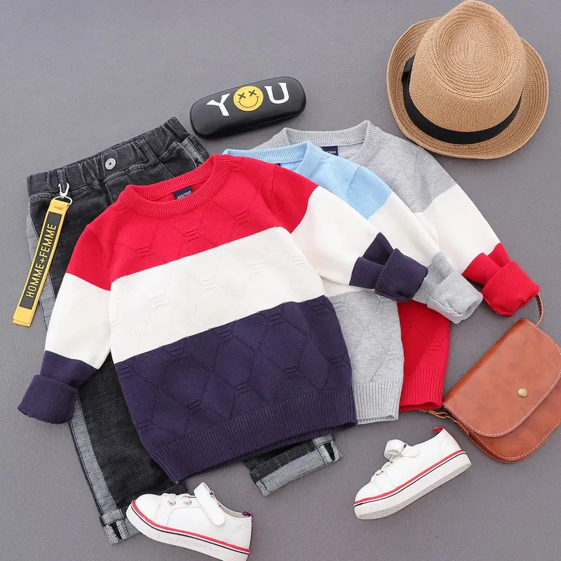 Hot selling Long sleeve fashion kids cotton sweater wholesale boutique kids sweater