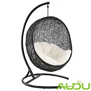 Audu रतन फर्नीचर टोकरी आकार कुर्सी स्विंग के साथ अच्छी कीमत