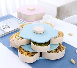 Plato Giratorio <span class=keywords><strong>de</strong></span> Doble Capa con Forma <span class=keywords><strong>de</strong></span> Pétalo para Frutas y Melones, Plato para Refrigerios con <span class=keywords><strong>Sonido</strong></span> al Agitar, Plato Creativo para Almacenamiento - Product Image 5