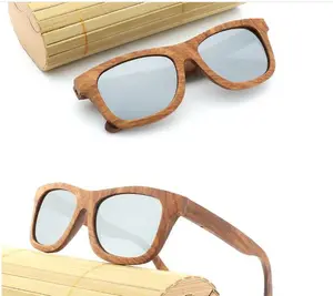 Männer Frauen Unisex polarisierte Linse Bambus Holzrahmen Sonnenbrille mit Ihrem benutzer definierten Logo