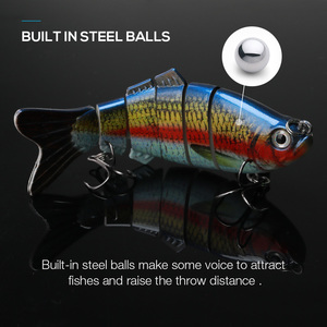 Leurre rigide wobbler coulant composé de 6 sections articulées, appât artificiel de type poisson nageur idéal pour la pêche au bar, Crankbait, 20g, 1 unité - Product Image 5