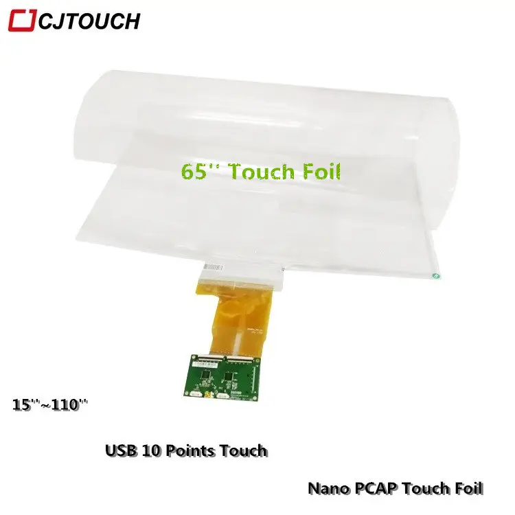 65 Zoll große transparente flexible weiche gebogene wasserdichte PCAP-Filme kapazitive Touchscreen Open Frame Monitor Touch-Folie