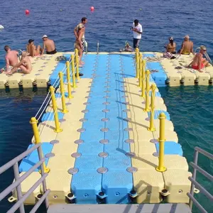 HDPE新材料塑料浮子码头模块化浮桥