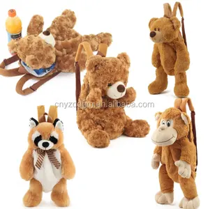 Özel peluş oyuncak ayı sırt çantası/peluş tavşan dolması köpek panda aslan zürafa hayvan sırt çantaları çocuklar için