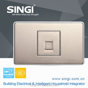 Uso <span class=keywords><strong>de</strong></span> <span class=keywords><strong>la</strong></span> casa <span class=keywords><strong>de</strong></span> seguridad toma <span class=keywords><strong>de</strong></span> corriente eléctrica 118mm tipo <span class=keywords><strong>de</strong></span> color champán 1 gang red enchufes <span class=keywords><strong>de</strong></span> pared - Product Image 1